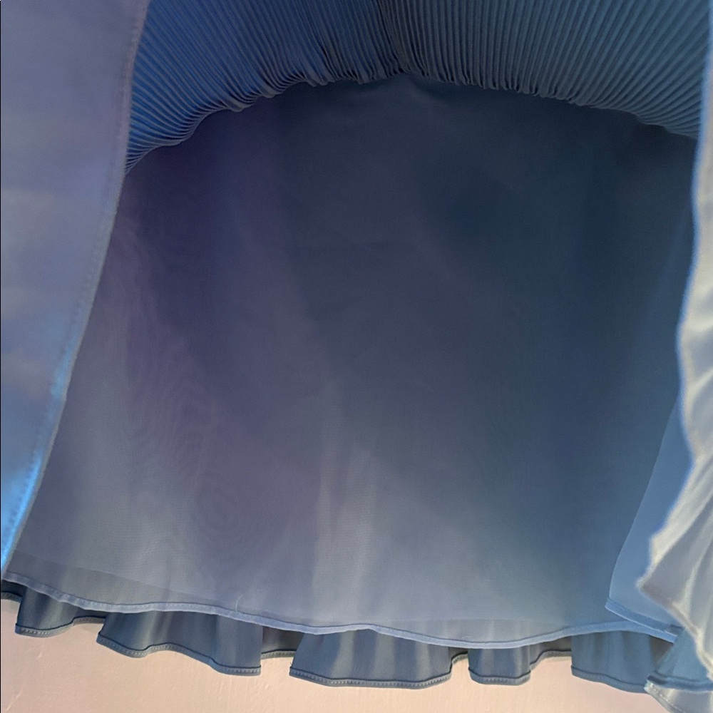 DEREK LAM 10 CROSBY STEEL BLUE PLEATED BLOUSE (2) - Picture 3 of 7